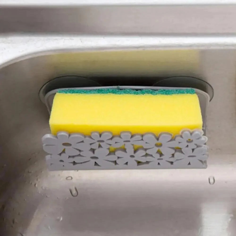 2PCS Durable Kitchen Bathroom Drying Rack Toilet Sink Suction Sponges Holder Rack Suction Cup Dish Cloths Holder Scrubbers Soap Storage