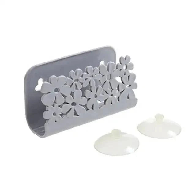 2PCS Durable Kitchen Bathroom Drying Rack Toilet Sink Suction Sponges Holder Rack Suction Cup Dish Cloths Holder Scrubbers Soap Storage