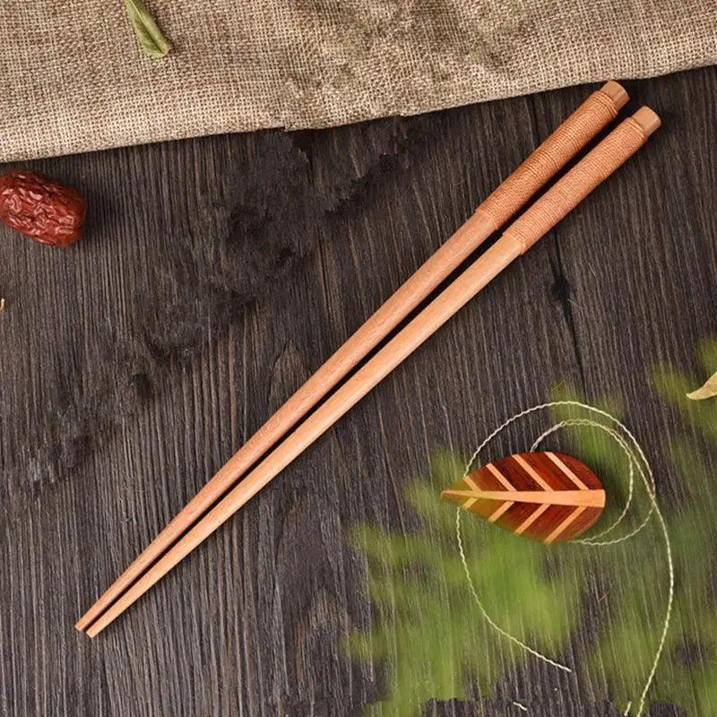 2PCS Incredible Handmade Japanese Natural Chestnut Wood Sushi Chopsticks Set Value Gift Sushi Chinese food