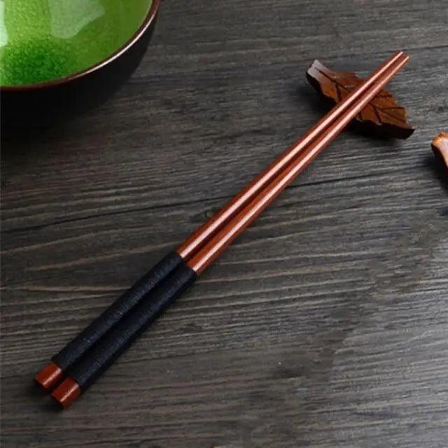 2PCS Incredible Handmade Japanese Natural Chestnut Wood Sushi Chopsticks Set Value Gift Sushi Chinese food