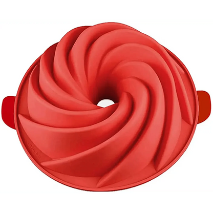 2PCS New Luxury Large Spiral shape silicone Bundt Cake Pan 10- inch, Bread Bakeware Mold baking Tools Cyclone Shape Cake Mould  Baking Tool