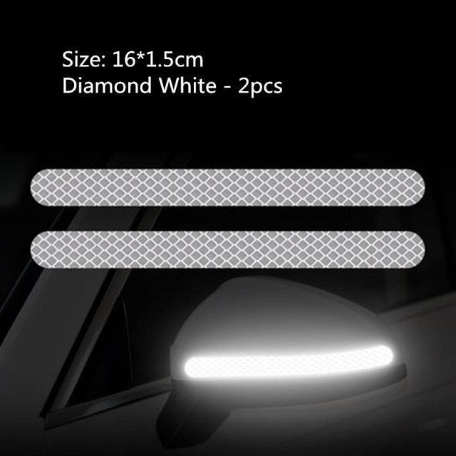 2Pcs Reflectance Car Stickers Reflector Rearview Mirror Reflective Tape Car Accessories Exterior Reflex Tape Reflective Strip Reflective Car Stickers Set Rearview Mirror Reflective Warning Stickers Car Side Reflective Stickers