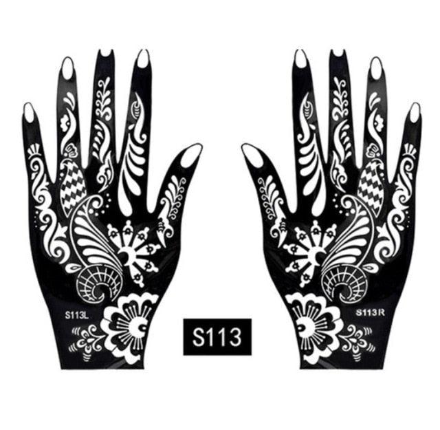 2Pcs/Set Temporary Womens Tattoo 25 Luxury Designs Body Art Waterproof Tattoo For Hands Wedding Party