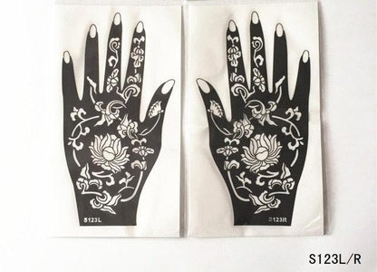 2Pcs/Set Temporary Womens Tattoo 25 Luxury Designs Body Art Waterproof Tattoo For Hands Wedding Party
