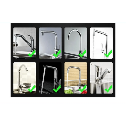 360 Degree Kitchen Sink Tap Faucet Extender, Universal Stainless Steel Faucet Extender with Flexible Swivel Tap Aerator Hose, 2 Water Outlet Modes, Faucet Extender Water Saving Bathroom Kitchen Accessories