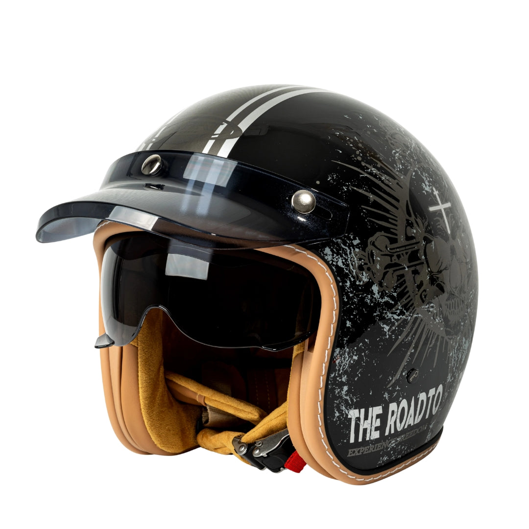 The Street King - Vintage Open Face Helmet - DOT & ECE Approved