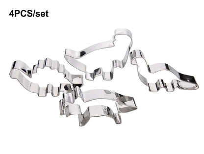 3D Dinosaur Cookie Cutters Mold Dinosaur Biscuit Cartoon Mould Sugarcraft Dessert Baking Silicone Mold For Sop Cake Decor Tool Dinosaur Fossil Cookie Making Molds Stamps For Kitchen