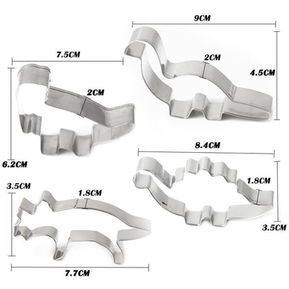 3D Dinosaur Cookie Cutters Mold Dinosaur Biscuit Cartoon Mould Sugarcraft Dessert Baking Silicone Mold For Sop Cake Decor Tool Dinosaur Fossil Cookie Making Molds Stamps For Kitchen