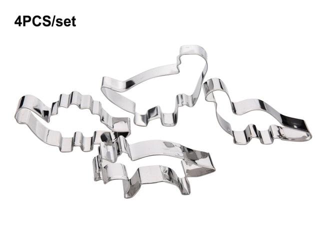 3D Dinosaur Cookie Cutters Mold Dinosaur Biscuit Cartoon Mould Sugarcraft Dessert Baking Silicone Mold For Sop Cake Decor Tool Dinosaur Fossil Cookie Making Molds Stamps For Kitchen