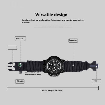 Military Survival  Men Watch With Compass/whistle /scraper/Waterproof 30M Outdoor Men Sports G Style -Shock Watch Relogio Masculino