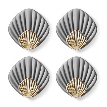 4pcs Creative Shell Shape Wall Hanging Hook Punch-free Strong Adhesive Hook Bathroom Kitchen Wall-mounted Seamless Sticky Hook  Shell Hook Non-Punching Strong Adhesive Adhesive Hook Bearing Door Behind Wall Bathroom Kitchen Key Holder