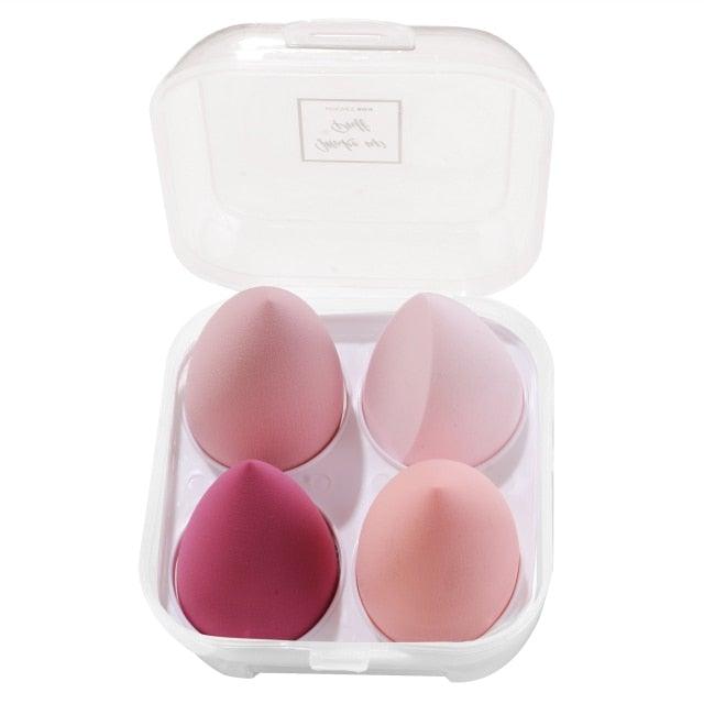 4/pcs New Womens Beauty Egg Set Makeup Puff Set Colorful Cushion Cosmestic Sponge Egg Tool Wet and Dry Use Colorful Soft Design