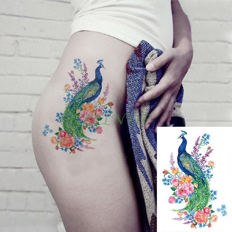 57 Sheets Temporary Tattoo Stickers Set Waterproof Temporary Tattoo Waist Arm Modern Stylish Big Black Tattoos For Womens Mens