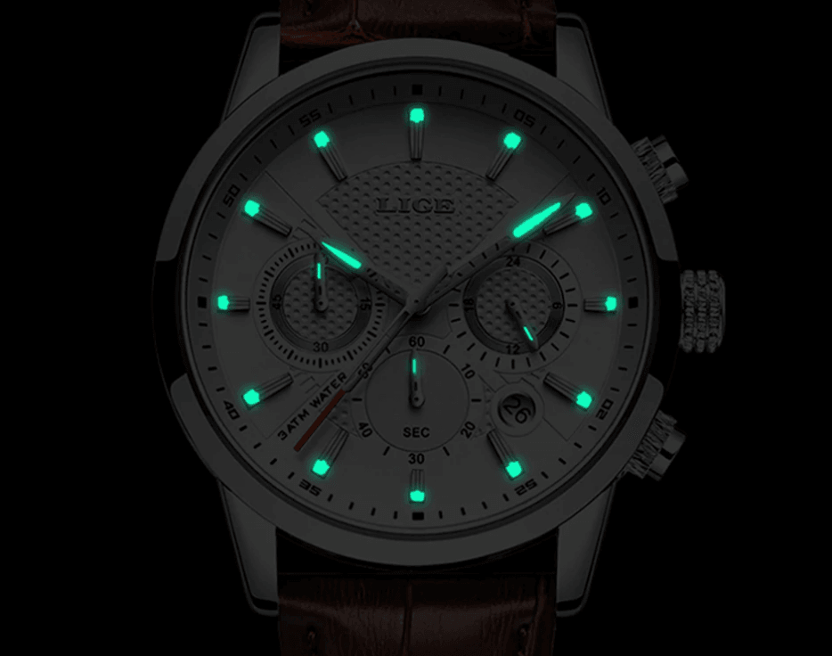 Men's  Waterproof Watch With Chronometers Day View Sport Analog Watches Excellent Look Perfect Gift For Him