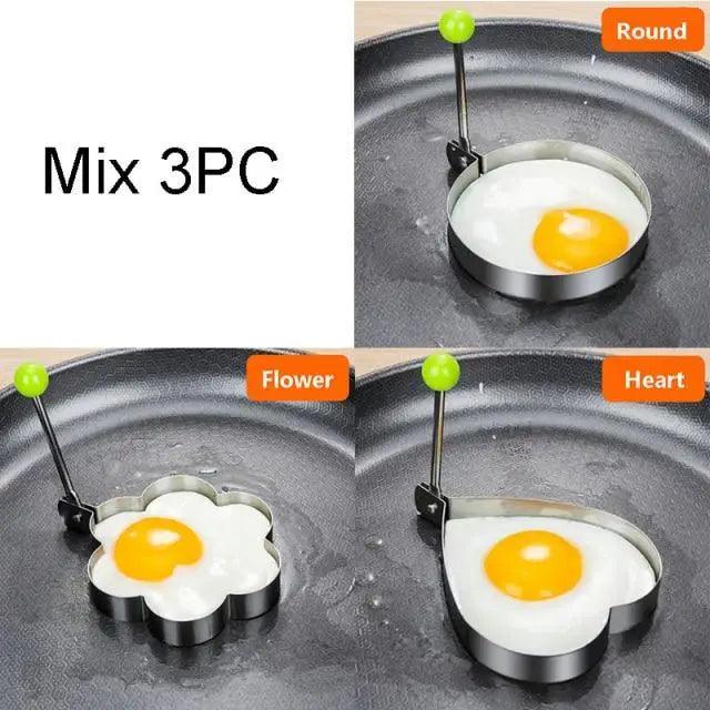 5Pcs Stainless Steel Fried Egg Mold Pancake Mould Omelette Mold Ring Cooking Fried Egg Bento Shaper Kitchen Gadget Frying Egg Cooking Tools Kitchen Accessories Gadget Rings