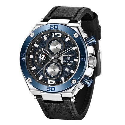 Luxury Sport Mens Watches Quartz Stylish Wrist Watch For Men Chronograph Waterproof and Scratch Resistant