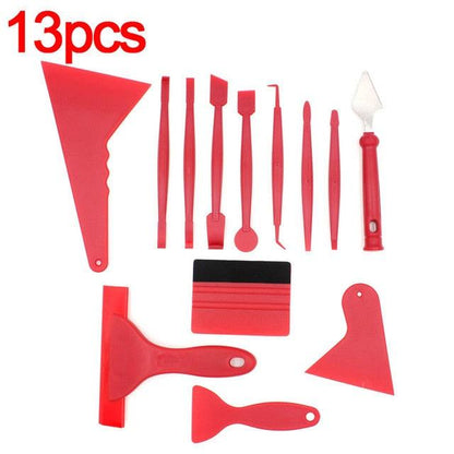 7/13pcs Car Vinyl Film Wrapping Tools Car Sticker Film Scraper Kit Auto Felt Squeegee Scraper Set Knife Decal Plaste Accessories