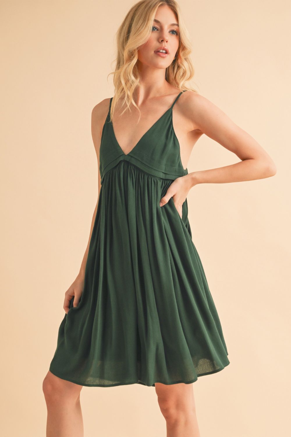 New Summer Ruched Plunge Mini Cami Dress For Women – Chic, Romantic, Flattering & Alluring for Night Outs