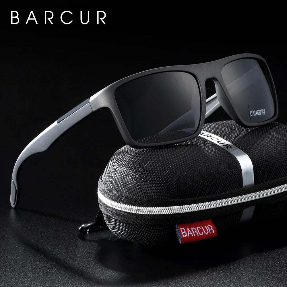 BARCURTR90 Ultralight Polarized Sunglasses for Men Vintage Square Eyewear with UV400 Protection for Summer