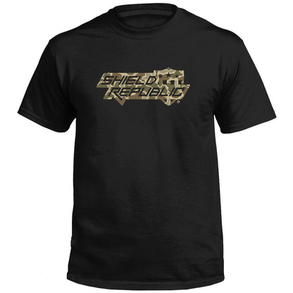 Shield Republic Duck Camo Stacked Logo (Front)