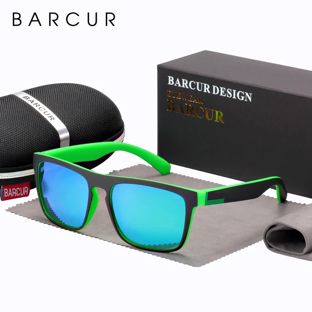 BARCUR Men's Polarized Driving Sunglasses – UV400 Protection Lightweight TR90 Frame Anti-Glare Lens Stylish Oculos de Sol Summer Sunglasses