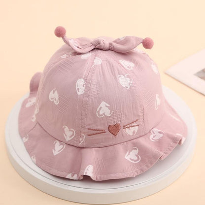 Baby Sun Hat Heart Print Baby Boy/Girl Hat Outdoor Kids Bucket Hat Children Hat Baby Beach Caps Beanie For Girls