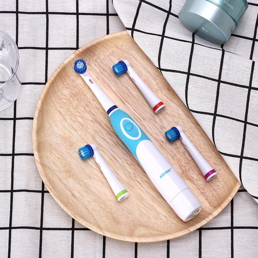 Modern  Rotation Proffesional Electric Toothbrush with 4 & 8 Replacement Heads Deep Clean Battery Operated Tooth Brush Teeth Whitening Teethbrush For Adults
