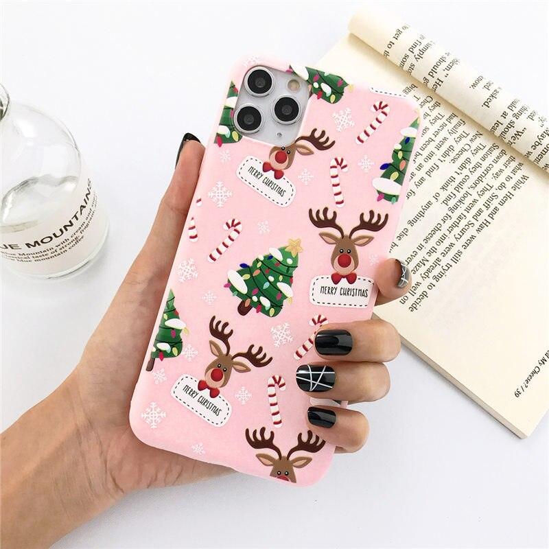 Christmas Beautiful Santa Phone Case For iPhone 13 14 12 11 Pro Max Mini 14Plus Soft Silicone Cover Christmas Silicone Mobile Phone Case Protective Case Comfortable Case for iPhone