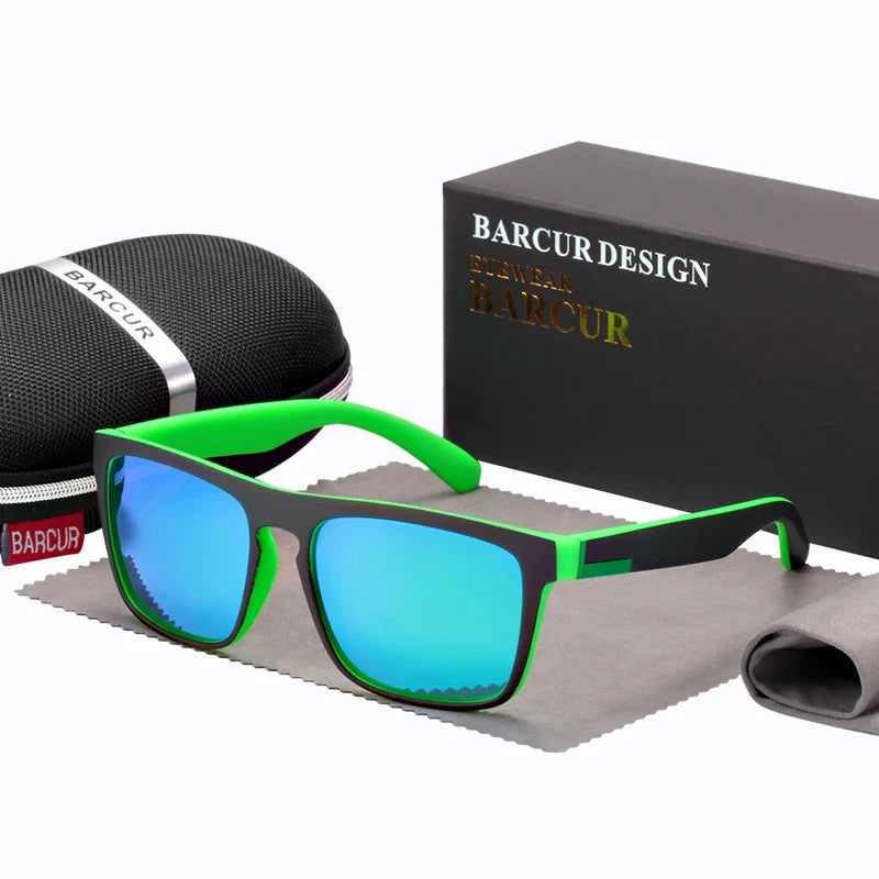 BARCUR Men's Polarized Driving Sunglasses – UV400 Protection Lightweight TR90 Frame Anti-Glare Lens Stylish Oculos de Sol Summer Sunglasses