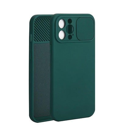 Sliding Lens Protective Silicone Case For iPhone 11 Pro Max Mini 12 Pro 13 Push Cover iphone Slide Camera Cover Case with Camera Lens Protector Cover Silicone Bumper Slim Phone Cover Compatible with iPhone