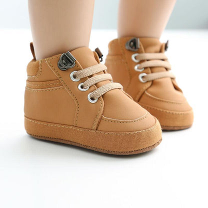 Warm Infant Baby First Walkers Soft Sole Newborn Leather High Top Non-slip Shoes Sneaker Baby Shoes