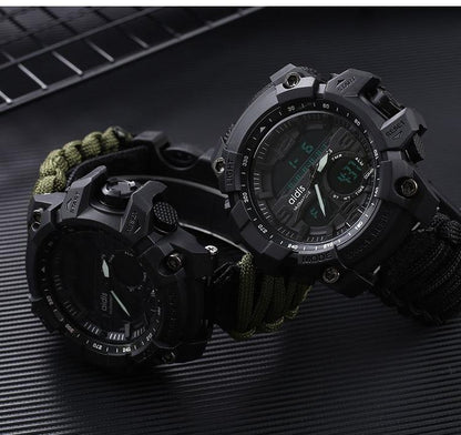Military Survival  Men Watch With Compass/whistle /scraper/Waterproof 30M Outdoor Men Sports G Style -Shock Watch Relogio Masculino