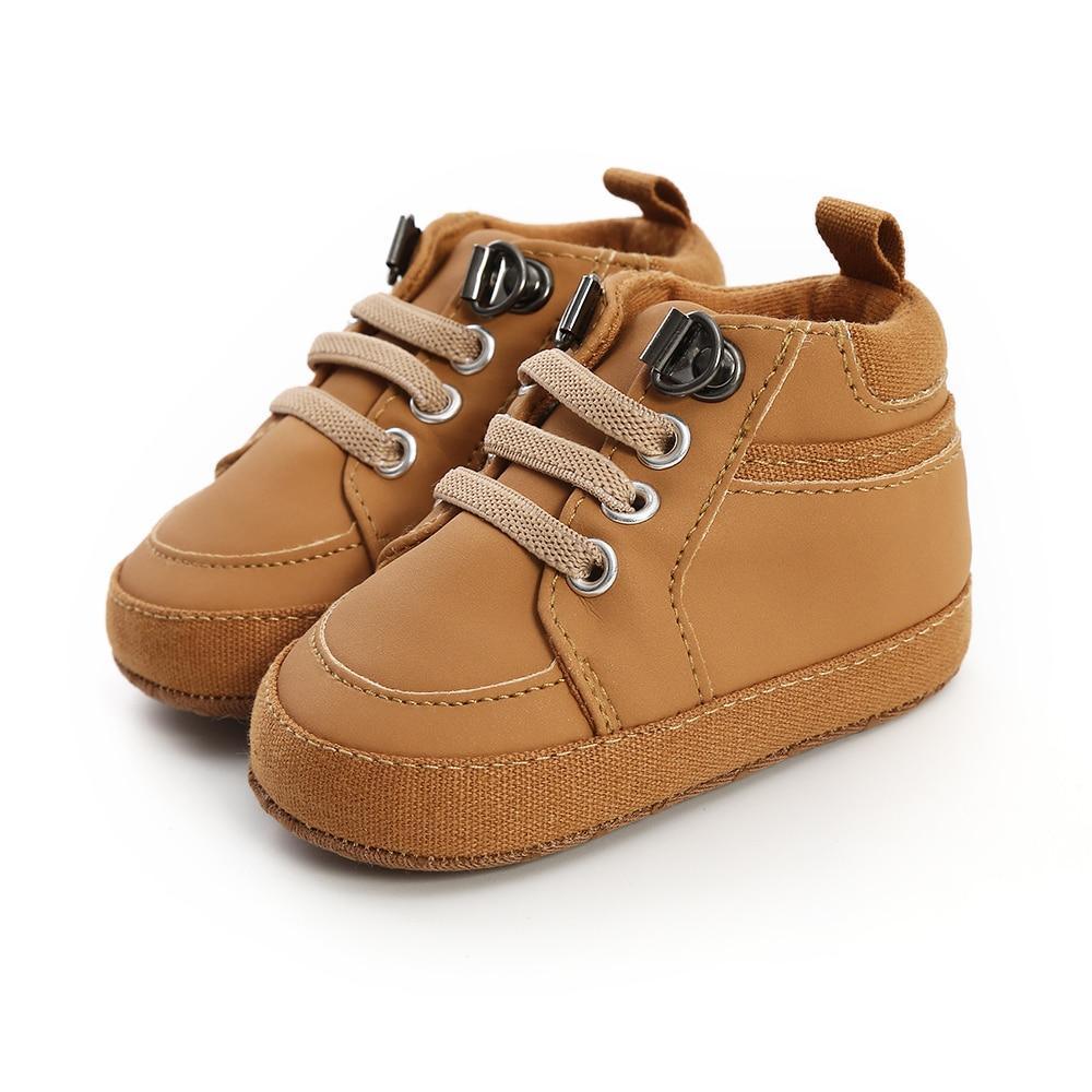 Warm Infant Baby First Walkers Soft Sole Newborn Leather High Top Non-slip Shoes Sneaker Baby Shoes