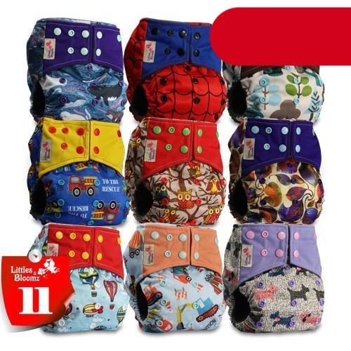 Modern 9/6PCS Set Bamboo Charcoal Washable Real Cloth Pocket NappiesFor Baby Boys and Girls Diaper Set In Modern Design