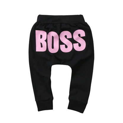 Modern Printed Baby Letter BOSS Pants Cotton Baby Pants / Casual Trousers for Boy and Girl Clothes