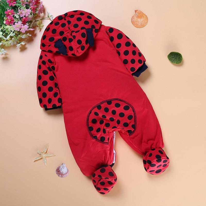 Warm Autumn Winter Baby Girls Boys Rompers Cartoon Cute Thick Warm Hooded Jumpsuits For Babies In Modern Design