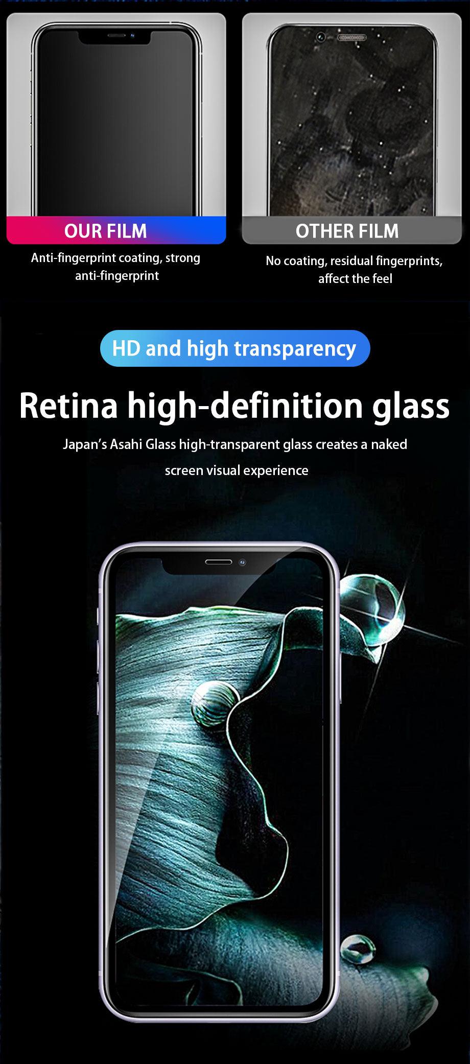 3pcs Full Cover Protective Glass On For Iphone 11 12 13 Pro Max Tempered Glass Film Iphone X Xr Xs Screen Protector Curved Edge Anti Scratch Bubble Free Smooth Tempered Glass Screen Protector