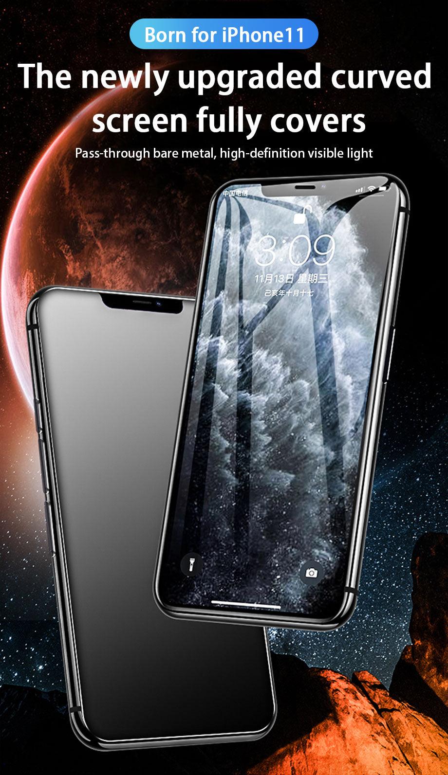 3pcs Full Cover Protective Glass On For Iphone 11 12 13 Pro Max Tempered Glass Film Iphone X Xr Xs Screen Protector Curved Edge Anti Scratch Bubble Free Smooth Tempered Glass Screen Protector