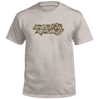 Shield Republic Duck Camo Stacked Logo (Front)