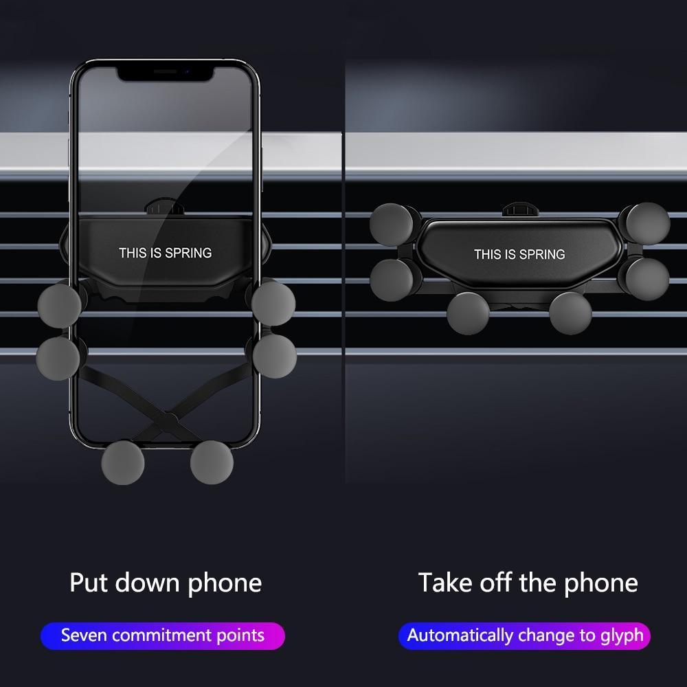 Gravity Car 360 Degrees Rotation Black Phone Holder GPS Stand Car Air Vent Clip Mount Universal Safe Phone Holders