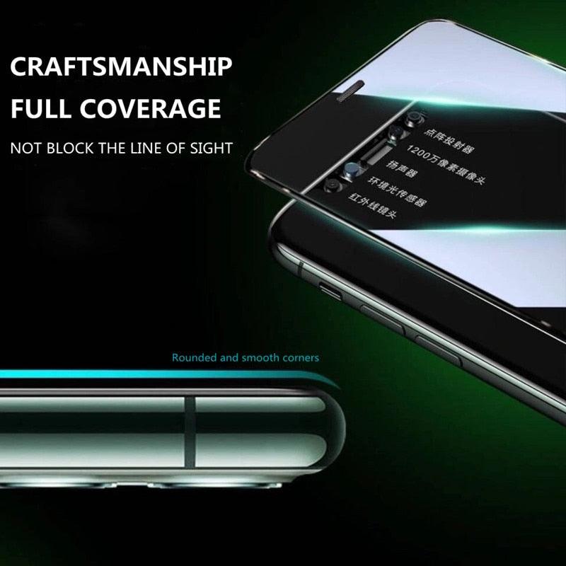 3Pcs Dust Net Protective Glass For iPhone 13 12 11 Pro XS Max XR 12 Mini Full Cover Protector Tempered Glass on iphone 13 14 Pro  Soft Flexible Ceramic Film Screen Protector Compatible with iPhone