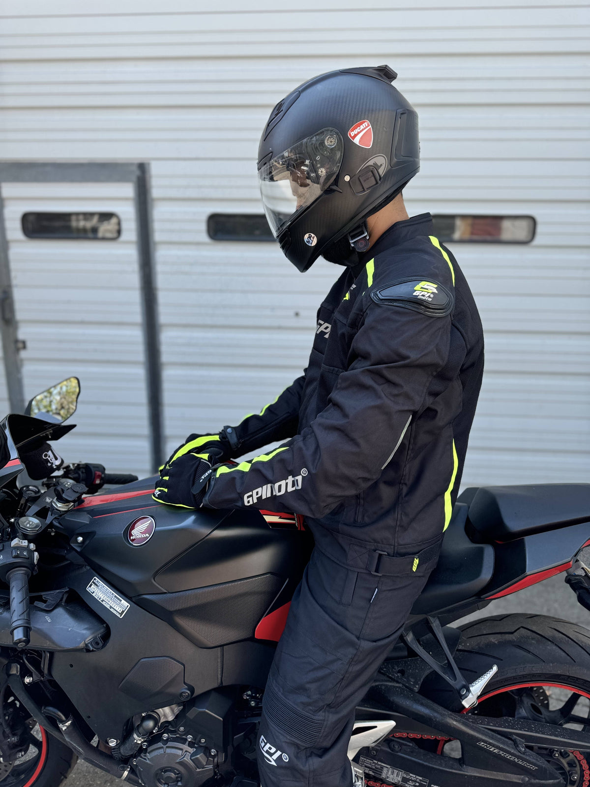 Men’s High Premium Quality Summer 4 Pockets Waterproof Motorcycle Black/Fluorescent Jacket-