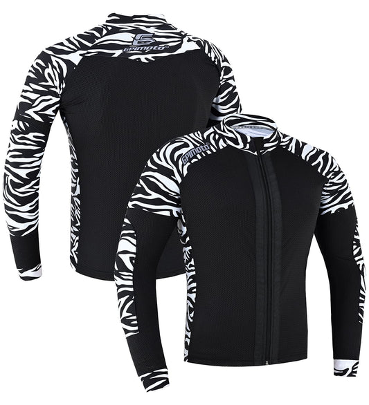 Men's Mesh Black &  White Motorcycle Shirt | CE Level 2 Certified Protection