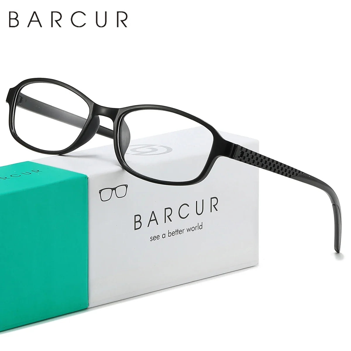 BARCUR Original Classic Presbyopia Glasses for Men and Women High-Quality Plastic Frame with Hinge Splicing Pattern and Mirror Legs Transparent AC Lenses for Reading