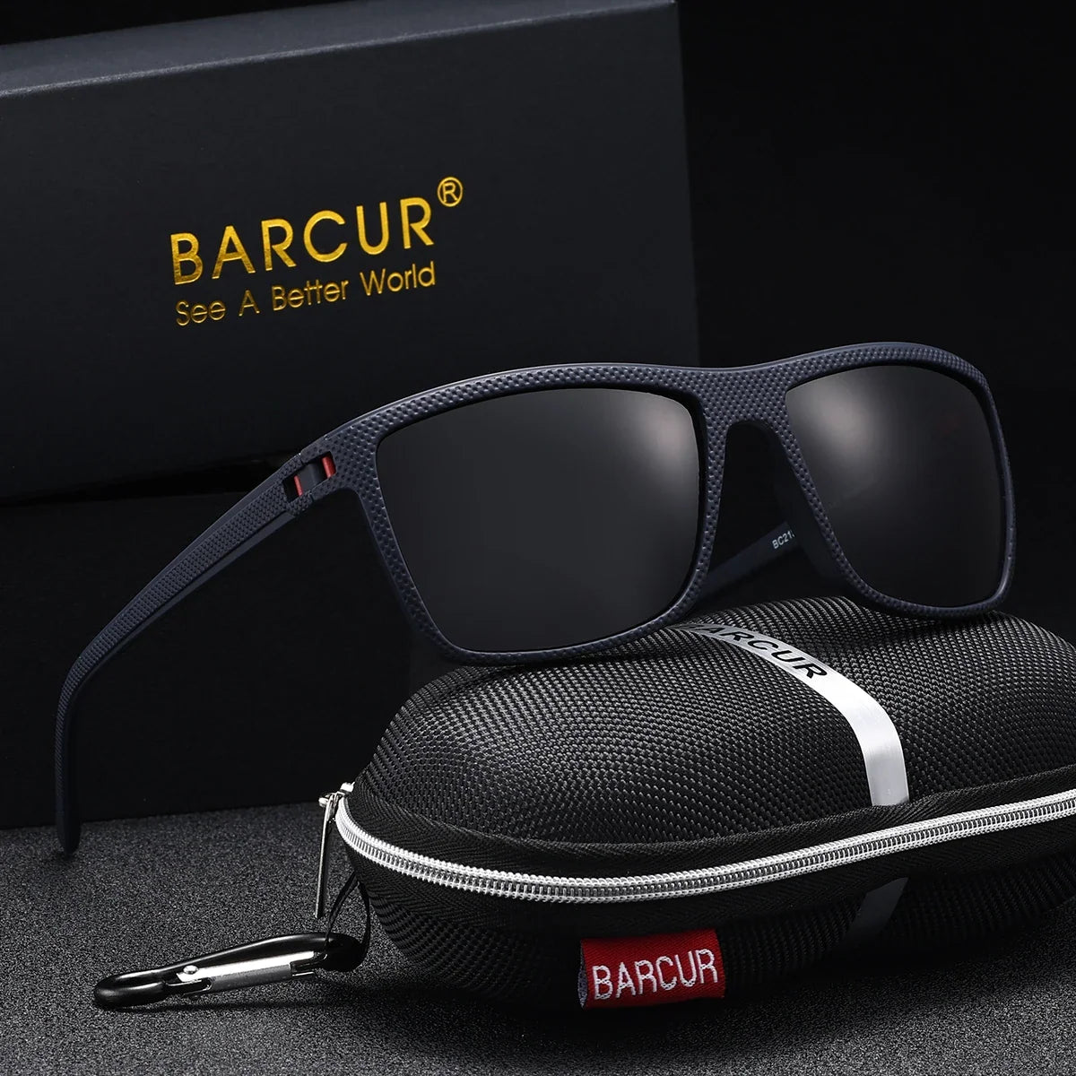 BARCUR Classic Fashionable Men’s Polarized Sports Sunglasses – Durable Lightweight Rectangular Frame UV400 TAC Lenses Comfortable Fit Outdoor Eyewear for Hot Summer Days All Ages and Activities