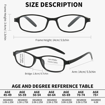 BARCUR Original Classic Presbyopia Glasses for Men and Women High-Quality Plastic Frame with Hinge Splicing Pattern and Mirror Legs Transparent AC Lenses for Reading