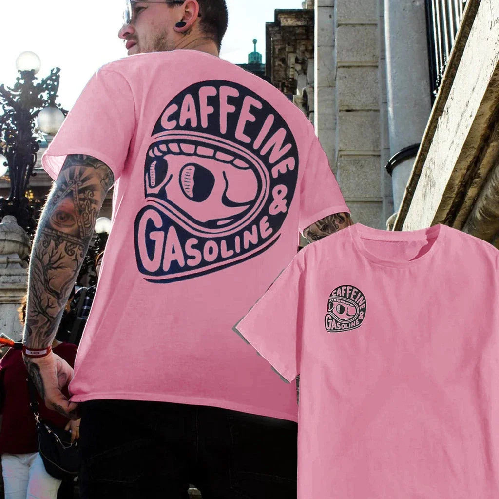 Caffeine & Gasoline Graphic Cotton T-shirt Unisex