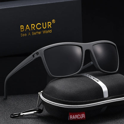 BARCUR Classic Fashionable Men’s Polarized Sports Sunglasses – Durable Lightweight Rectangular Frame UV400 TAC Lenses Comfortable Fit Outdoor Eyewear for Hot Summer Days All Ages and Activities