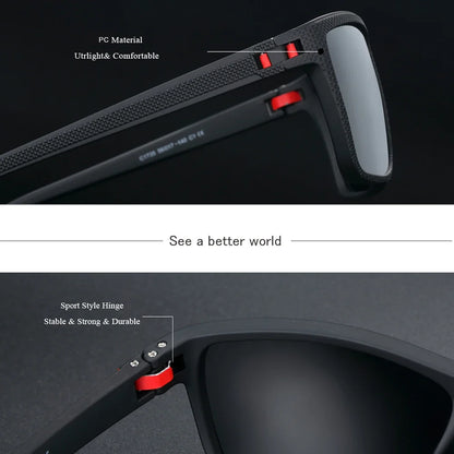 BARCUR Classic Fashionable Men’s Polarized Sports Sunglasses – Durable Lightweight Rectangular Frame UV400 TAC Lenses Comfortable Fit Outdoor Eyewear for Hot Summer Days All Ages and Activities