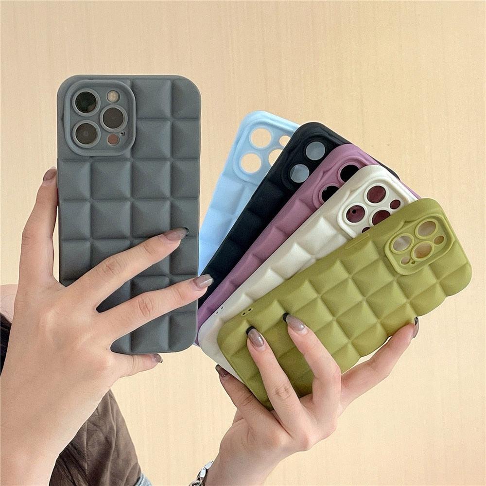 Unique Phone Case For iPhone 14 Pro 13 12 11 Pro Fashion 3D Soft Silicon Shockproof For iPhone 14 Case Bubble Case Cute Full Body Shape Soft Silicone Slim Cushioned Beautiful Elegant Case For Women